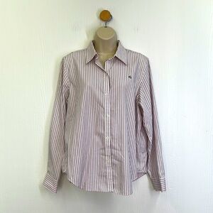 Lauren Ralph Lauren - Black & Pink Stripe Button Down Non Iron Top Size Large